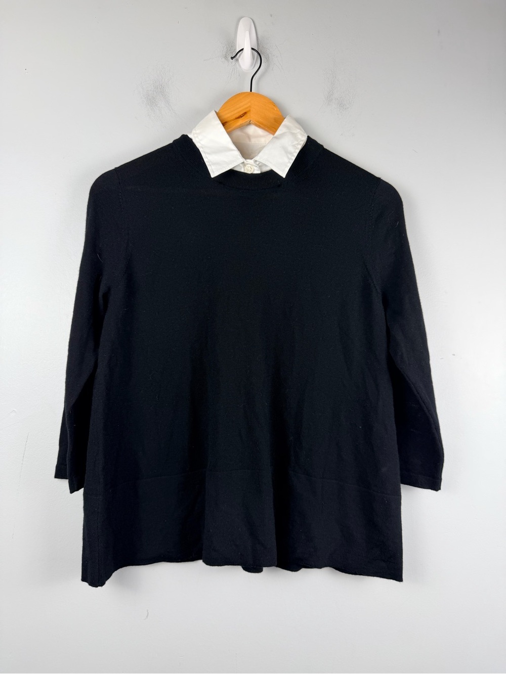 New Broome Street x Kate Spade 100% wool black collard sweater size small